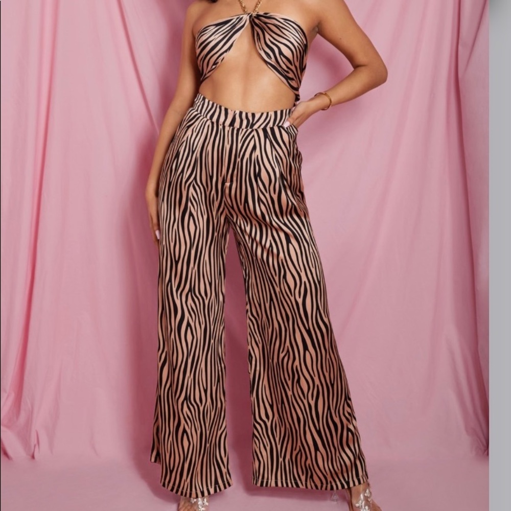 Bandeau halter Top & High Waist Pants Sets